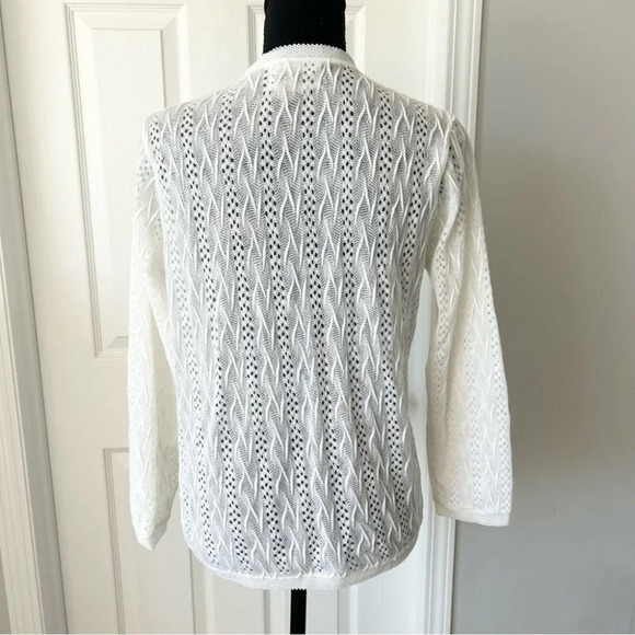 Vintage Barbra Sue Floral Embroidery Crochet Lightweight Cardigan - Picture 3 of 14